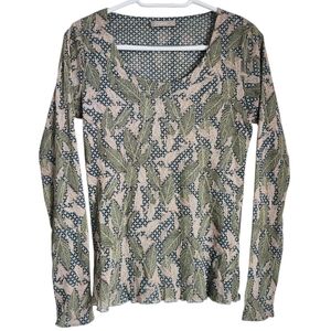Nile Leaf Pattern Lettuce Hem Top